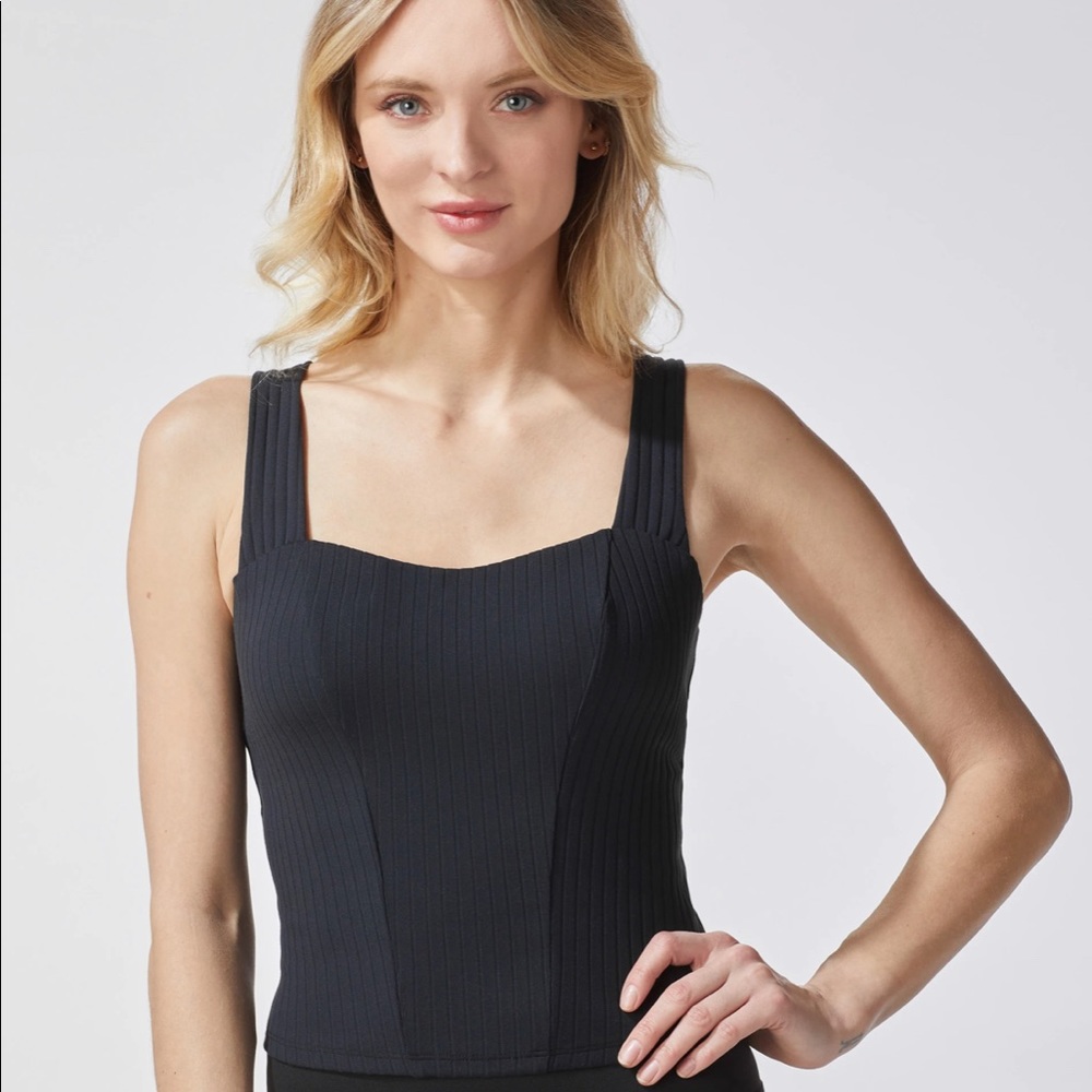 MICHI Rocket Ribbed Tank in Black, S/P